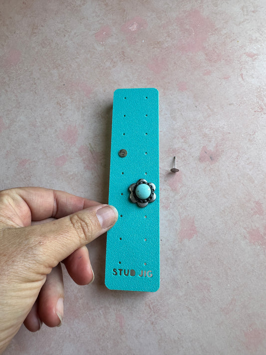 Stud earring assembly and baking jig tool support baking polymer clay tool