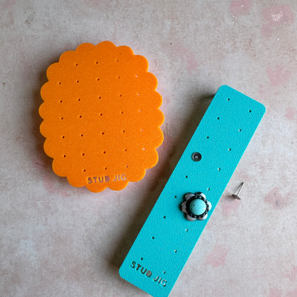 Stud earring assembly and baking jig tool support baking polymer clay tool - Create Along 