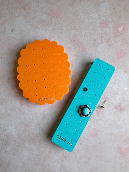 Stud earring assembly and baking jig tool support baking polymer clay tool - Create Along 