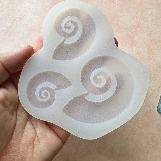 Polymer Clay and UV Resin Silicone Mold Nautilus Shell bake in oven