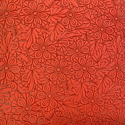 Harvest Flowers Boho Rubber Stamp Texture Sheet Mat for polymer clay metal clay mixed media art - Create Along 