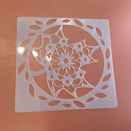 Mylar Maple Leaf Mandala stencil polymer clay trinket dish - Create Along 