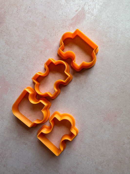 Puzzle Piece Polymer Clay Cutter Set – 4 Piece 3-Inch Interlocking Design