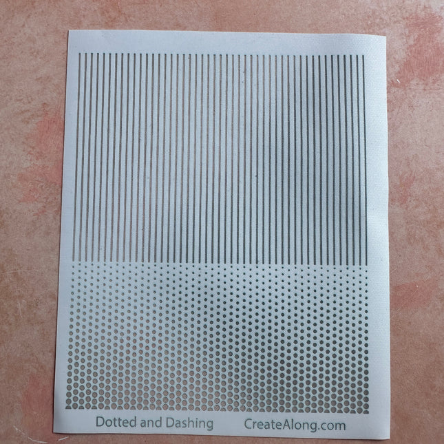 Dotted and Dashing Silkscreen – 3x4 inch Polymer Clay Pattern mesh stencil - Create Along 