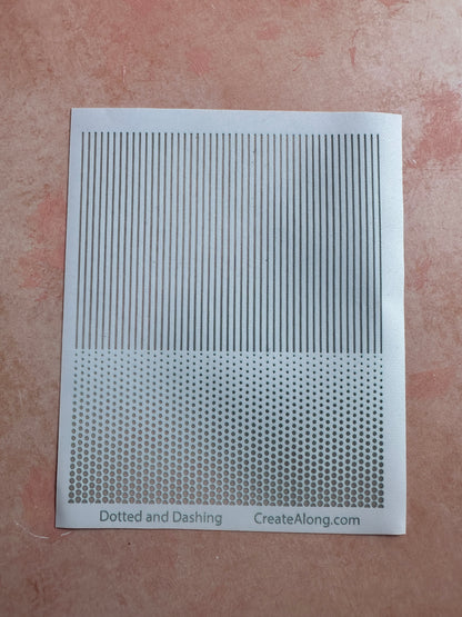 Dotted and Dashing Silkscreen – 3x4 inch Polymer Clay Pattern mesh stencil - Create Along 