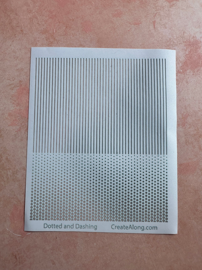 Dotted and Dashing Silkscreen – 3x4 inch Polymer Clay Pattern mesh stencil - Create Along 