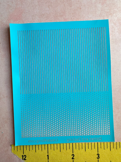 Dotted and Dashing Silkscreen – 3x4 inch Polymer Clay Pattern mesh stencil - Create Along 
