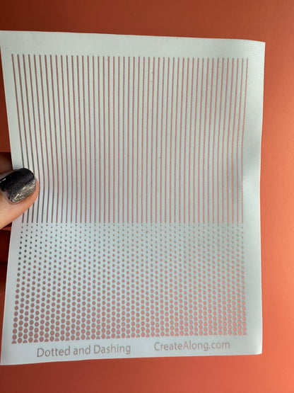 Dotted and Dashing Silkscreen – 3x4 inch Polymer Clay Pattern mesh stencil - Create Along 