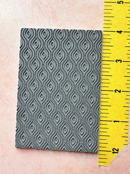 Dotted Ovals polymer clay texture sheet rubber stamp - Create Along 