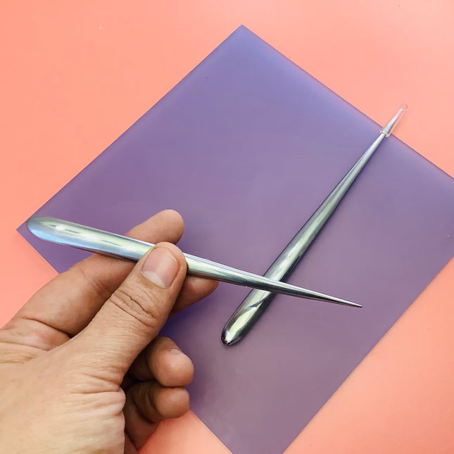 Petal and Point Metal Sculpting Wand Polymer Clay Poking Smoothing Shaping - Create Along 