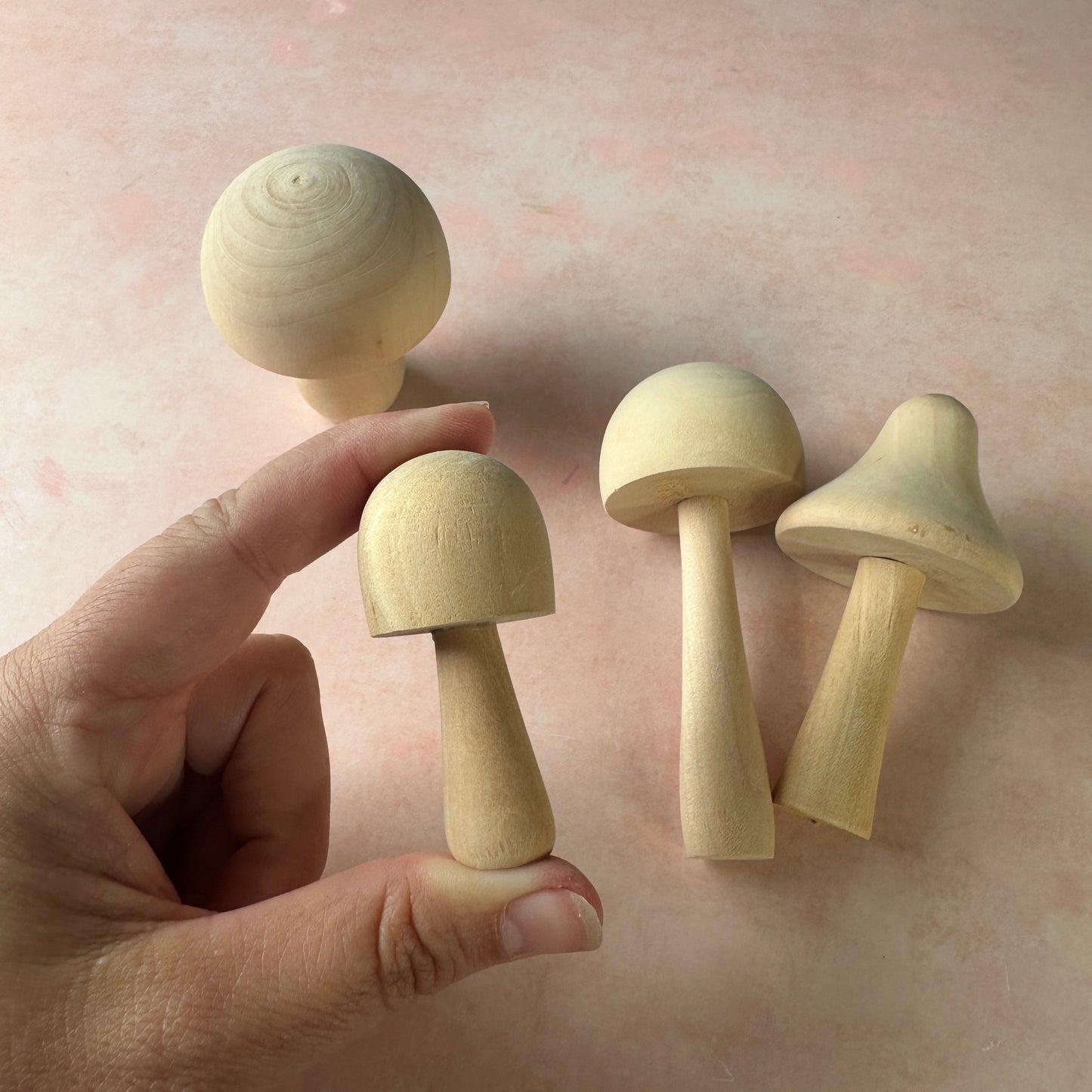 Set of Wood Mushrooms to cover Fairy door clay projects