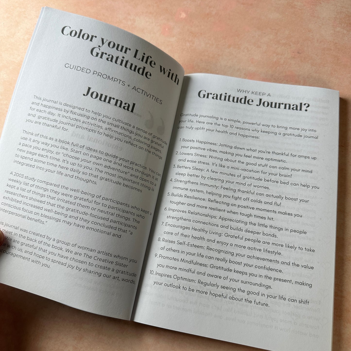 Color your Life with Gratitude daily prompt coloring writing journal