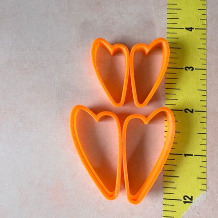 Dragonfly Wings or long heart clay cutters mirrored earring Valentine - Create Along 