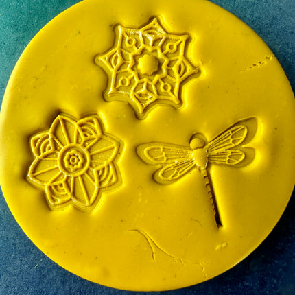 Dragonfly Daze Texture Tips mini stamps for clay and art - Create Along 
