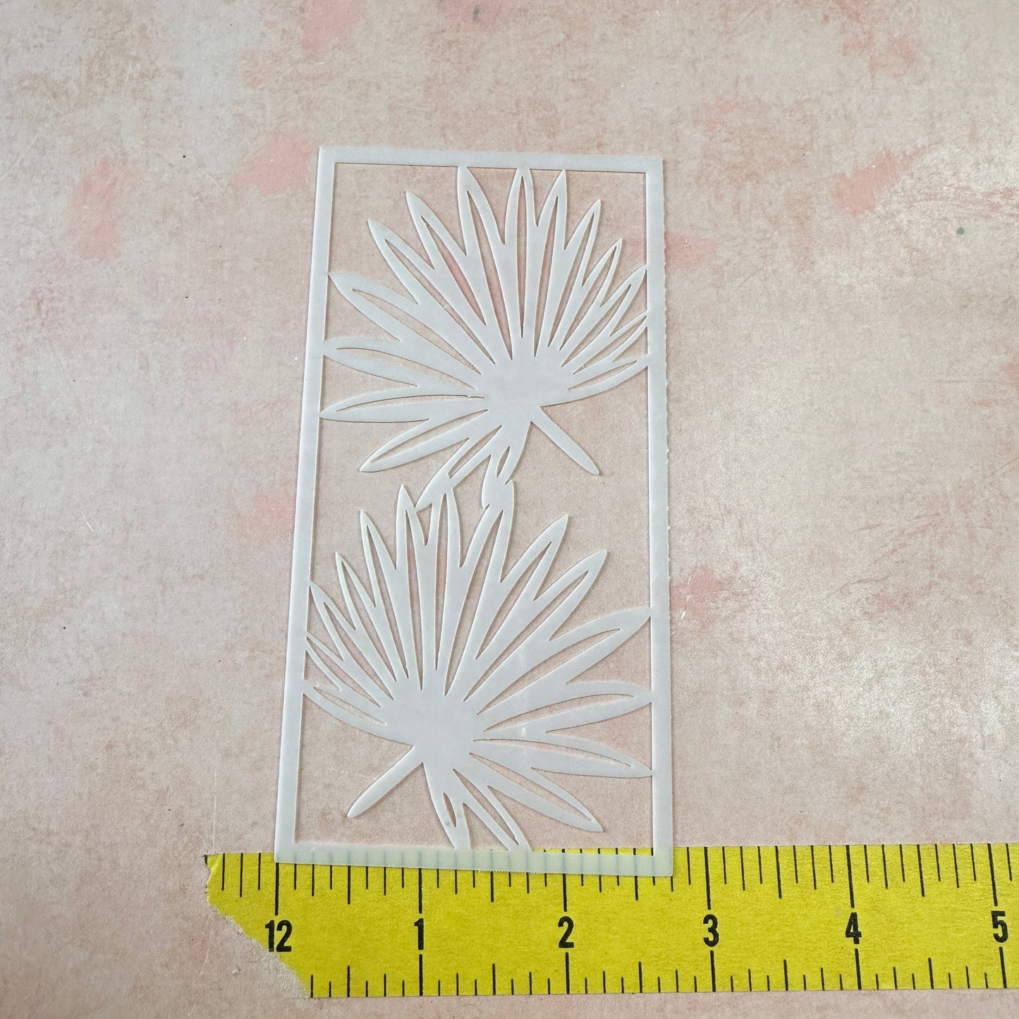 Palmetto Leaves clay texture stencil Mylar