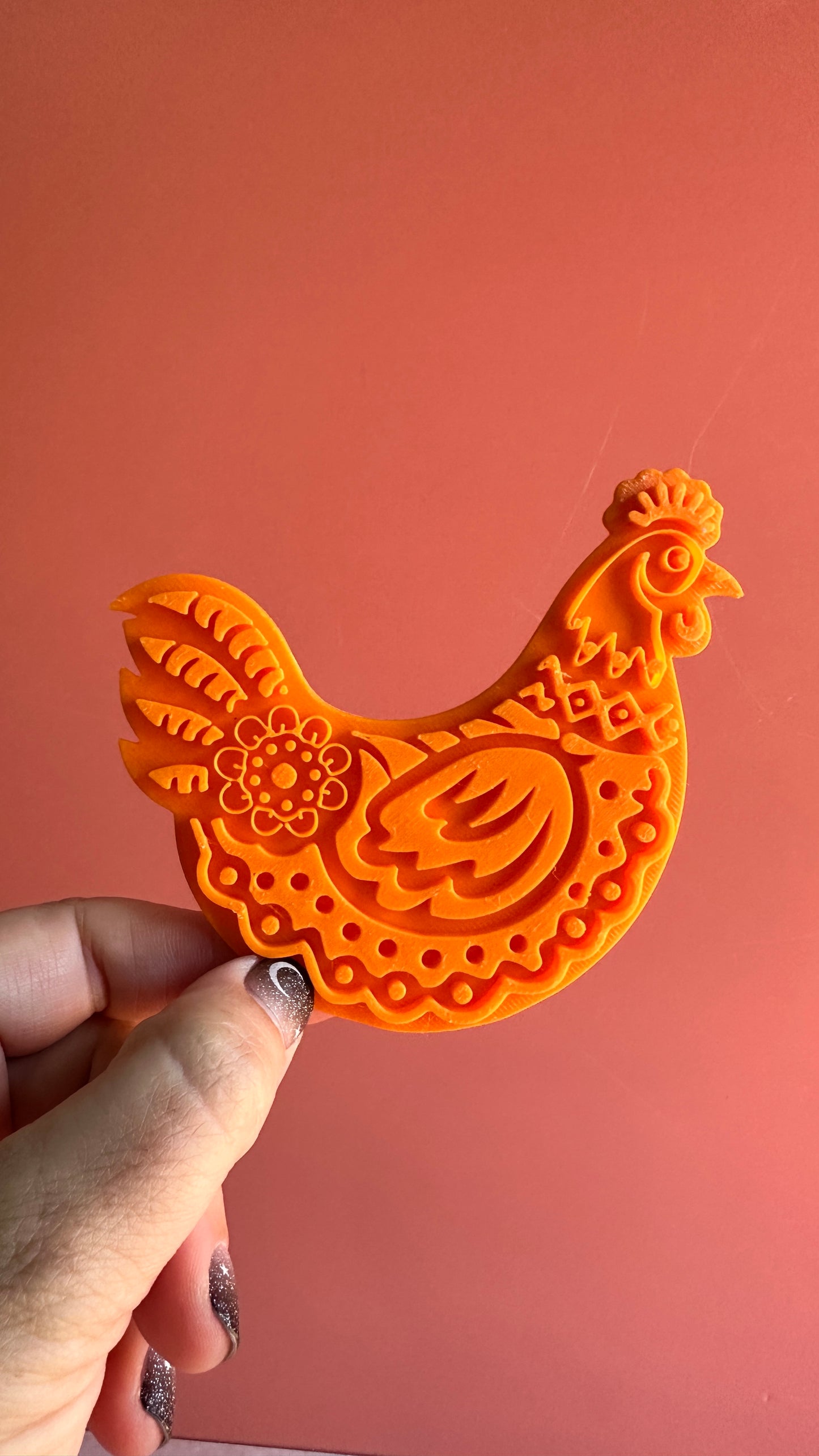 Funky Flower Chicken Large polymer clay cutter - Create Along 