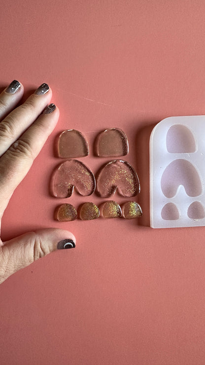 Soft Rainbow Arches Silicone Mold UV resin polymer clay - Create Along 
