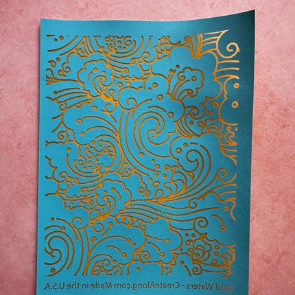 Wild Waters ocean waves silkscreen pattern - Create Along 