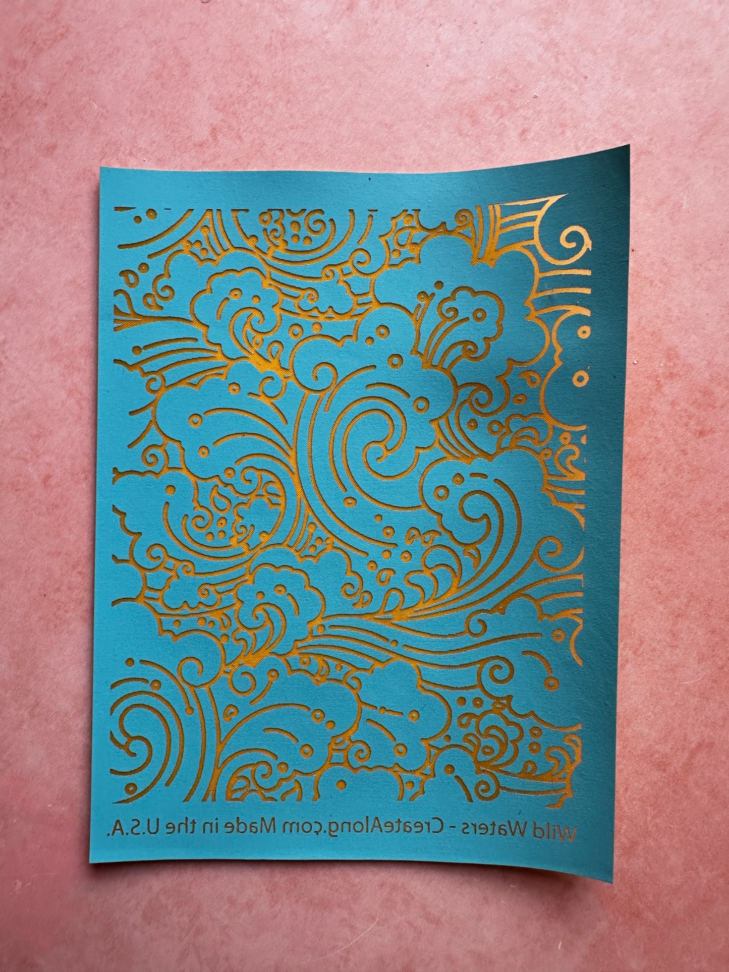 Wild Waters ocean waves silkscreen pattern - Create Along 