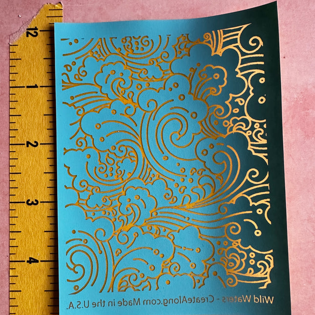 Wild Waters ocean waves silkscreen pattern - Create Along 