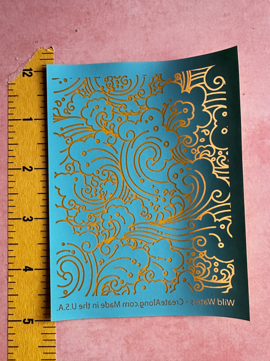 Wild Waters ocean waves silkscreen pattern