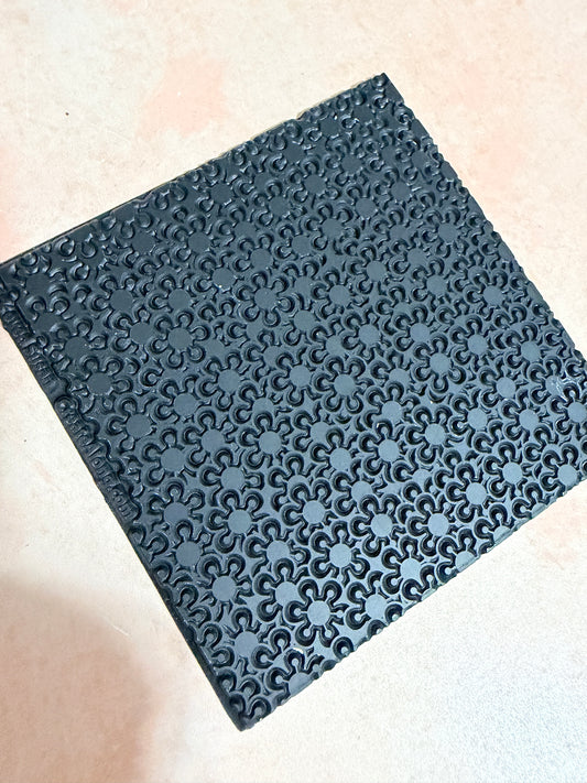 Black Eyed Susan Rubber Stamp Texture Sheet Mat for polymer clay metal clay mixed media art