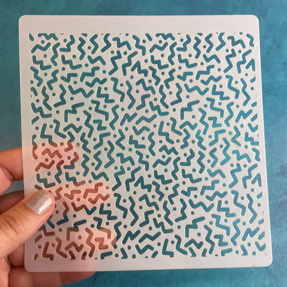 Street Art Retro Mylar Stencil texture sheets for polymer clay earrings art jewelry mixed media 80's - Create Along 