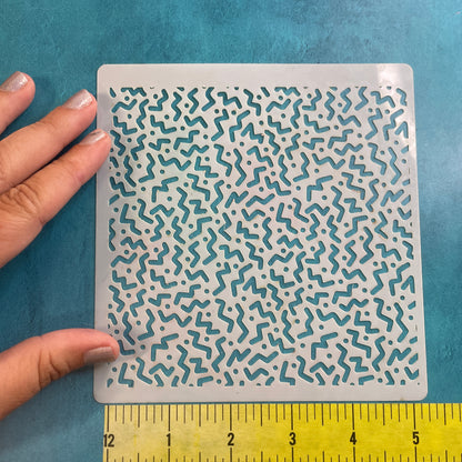 Street Art Retro Mylar Stencil texture sheets for polymer clay earrings art jewelry mixed media 80's - Create Along 