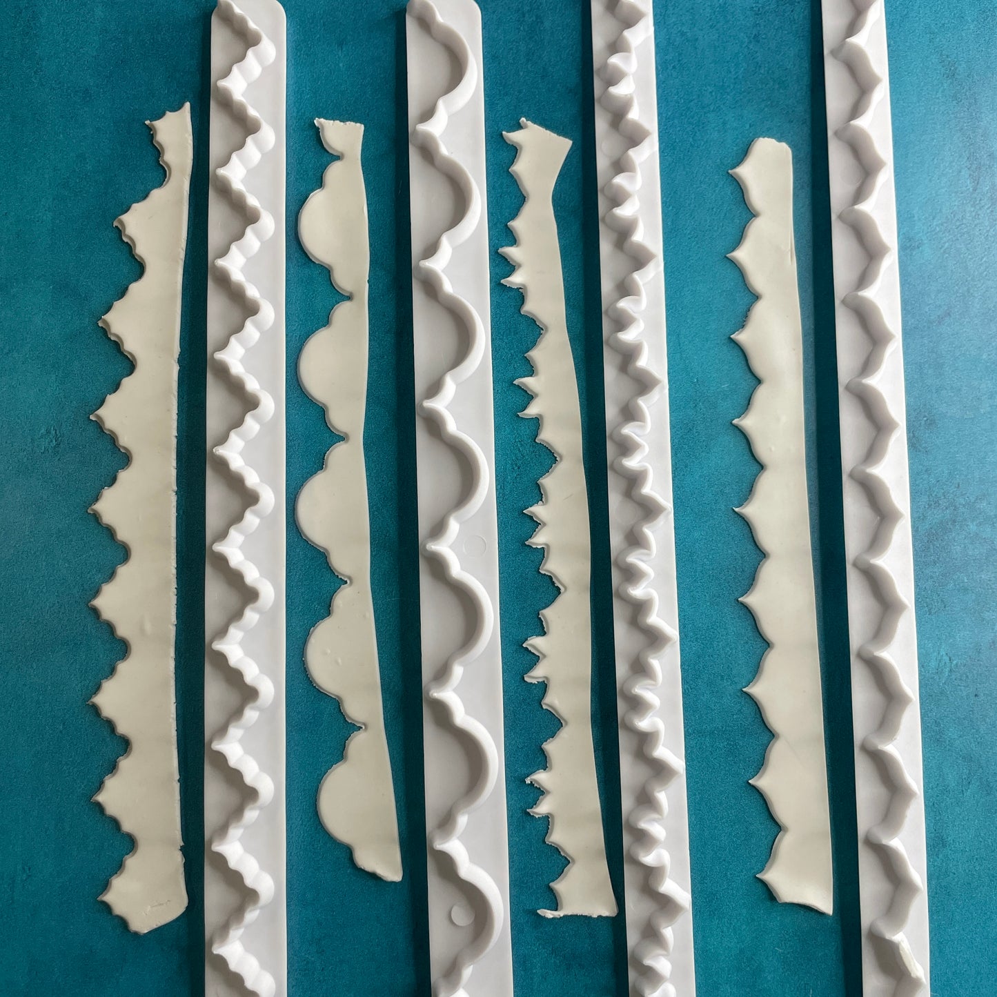 Long Border Cutters Fancy Scallop 4 tools and designs polymer clay cutters fondant shrines wall art frames