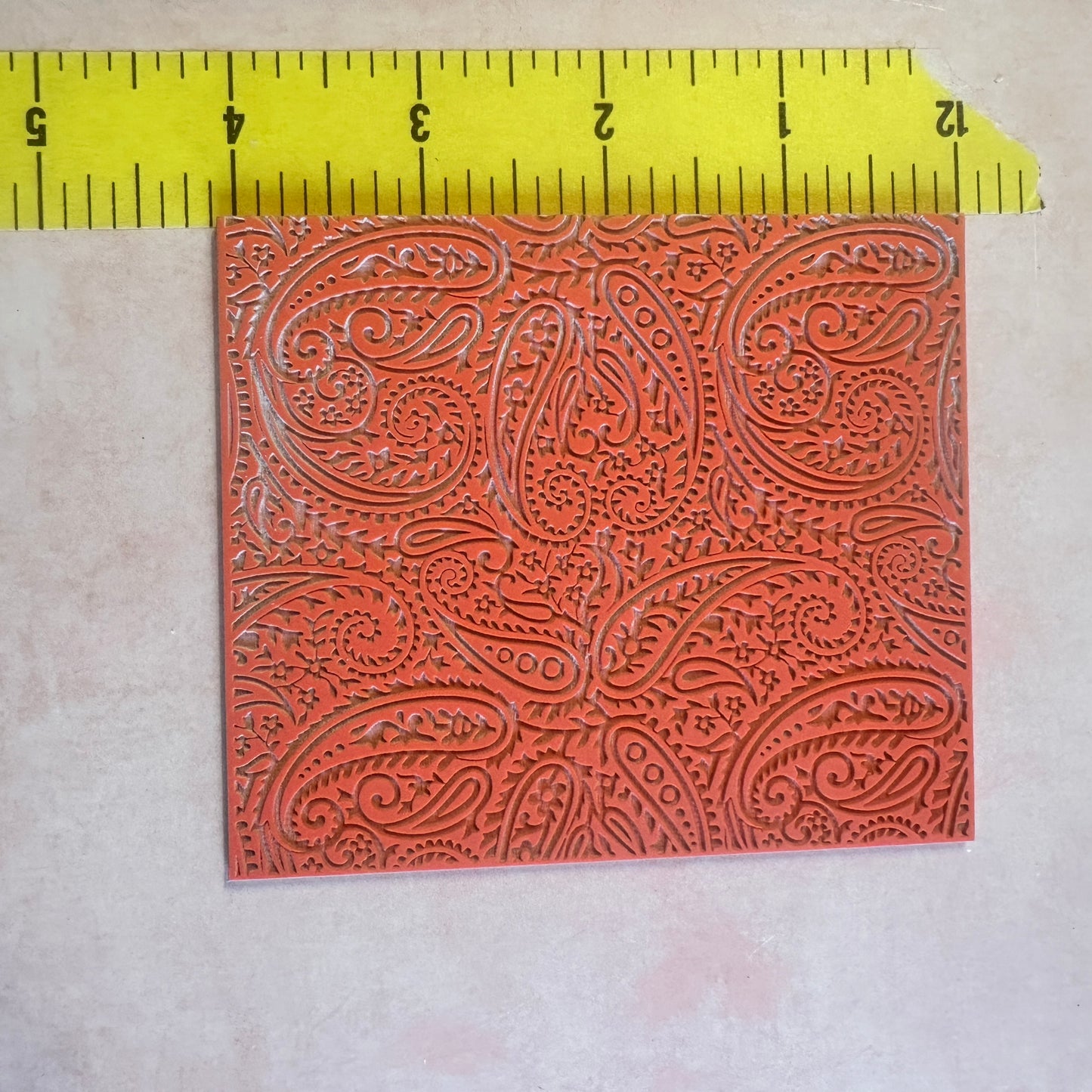 Paisley polymer clay rubber stamp texture mat