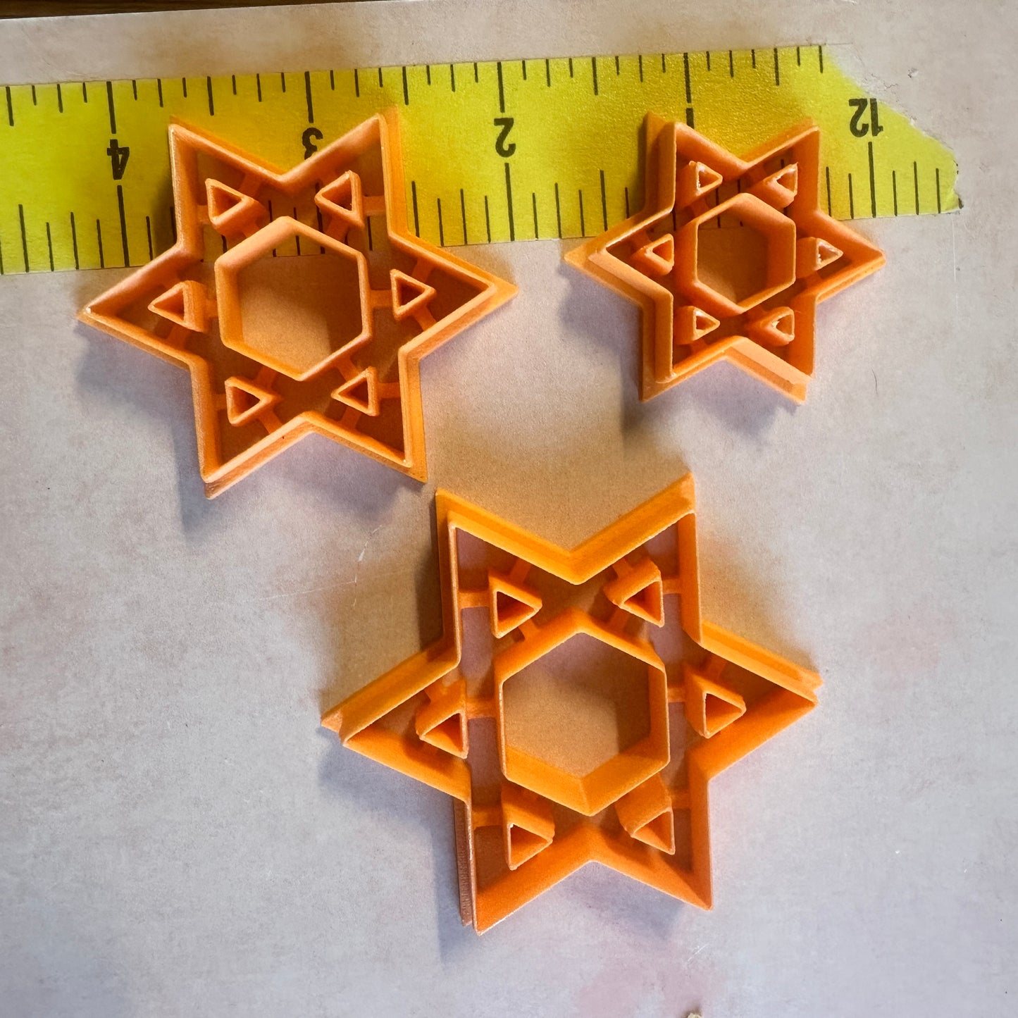 Hanukkah Star of David skinny cutout polymer clay cutter holiday clay earrings ornaments