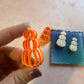 Stacked Pumpkin polymer clay cutter with detail impression