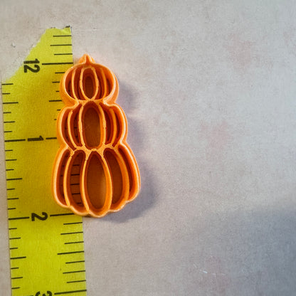 Stacked Pumpkin polymer clay cutter with detail impression