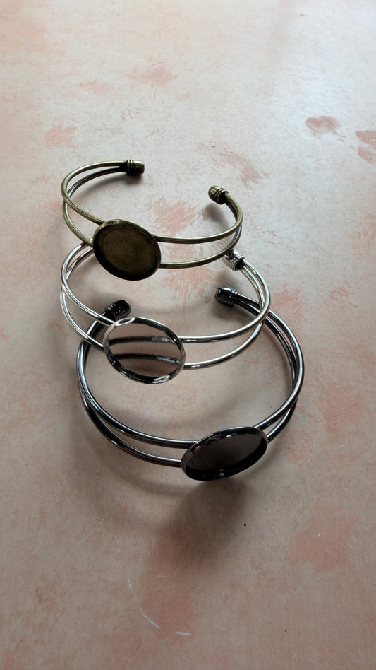 Metal Cuff Cabochon Bracelet Blank