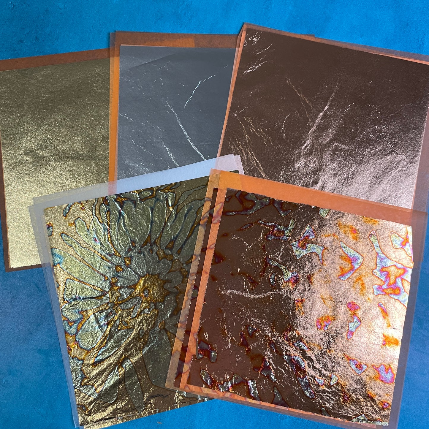 Simple Sheets easy to use 5 colors Metallic Leaf patent transfer Foils for Polymer Clay & Mixed Media