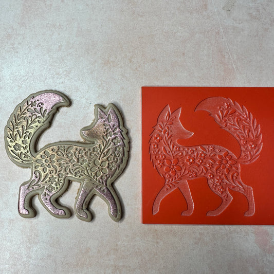 Fancy Fox Large polymer clay stamp and cutter set