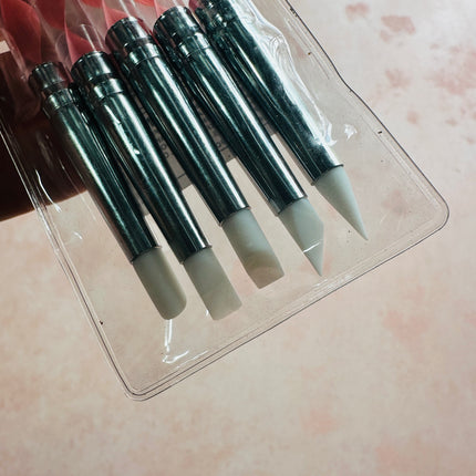 Silicone and Ball Stylus polymer clay texture tool set of 5 with 10 different tips - Create Along 