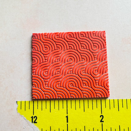 Swirl Wave Rubber Deco Clay texture Stamp - Create Along 