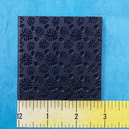 Tropical Leaves Monstera Rubber Stamp small Texture Sheet Mat - Create Along 