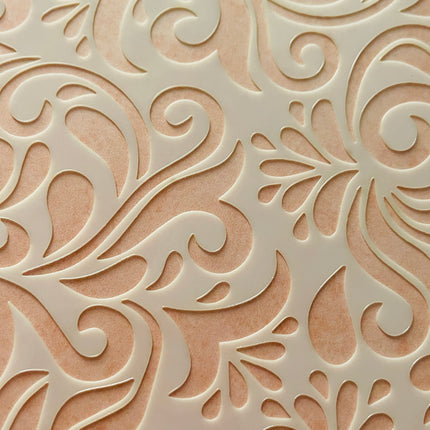 Whirling Buds Floral Botanical decorative Mylar Crafting Stencil pattern - Create Along 