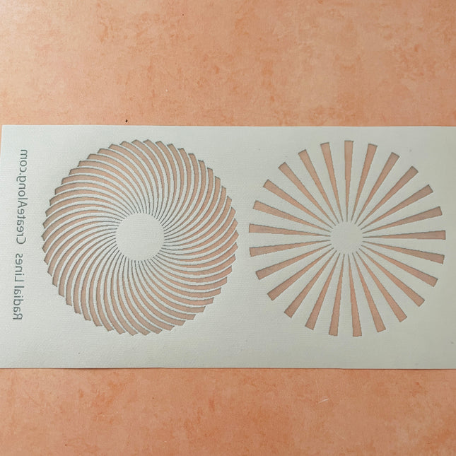 Radial Lines polymer clay silk screen stencil - Create Along 