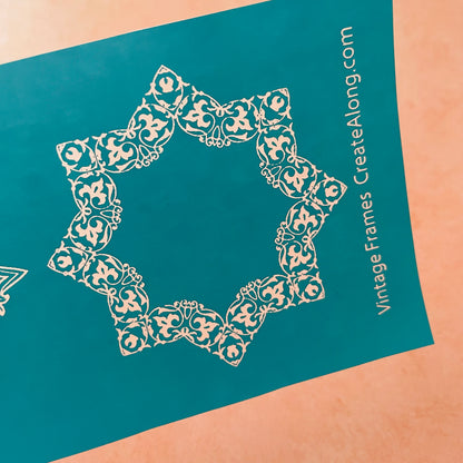 Vintage Frames polymer clay silk screen stencil - Create Along 
