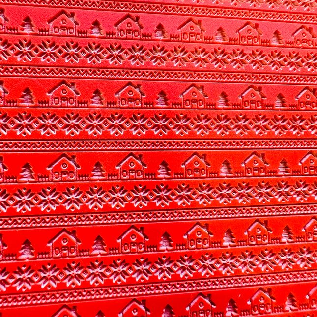 Winter House Rubber Clay stamp texture boho BF Christmas - Create Along 