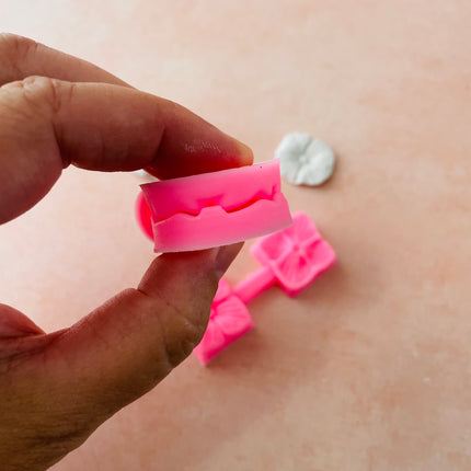 Round and Square Hydrangea Flower press mold | silicone polymer clay and food safe mold - Create Along 