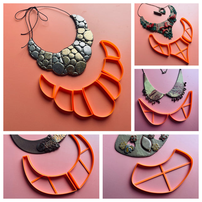 Creative Clay Collars polymer tutorial necklace jewelry making book + collar cutters - Create Along 