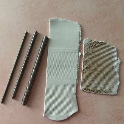 Metal Rods Set of 3 threaded Tools for polymer clay sculpting and texture wand - Create Along 
