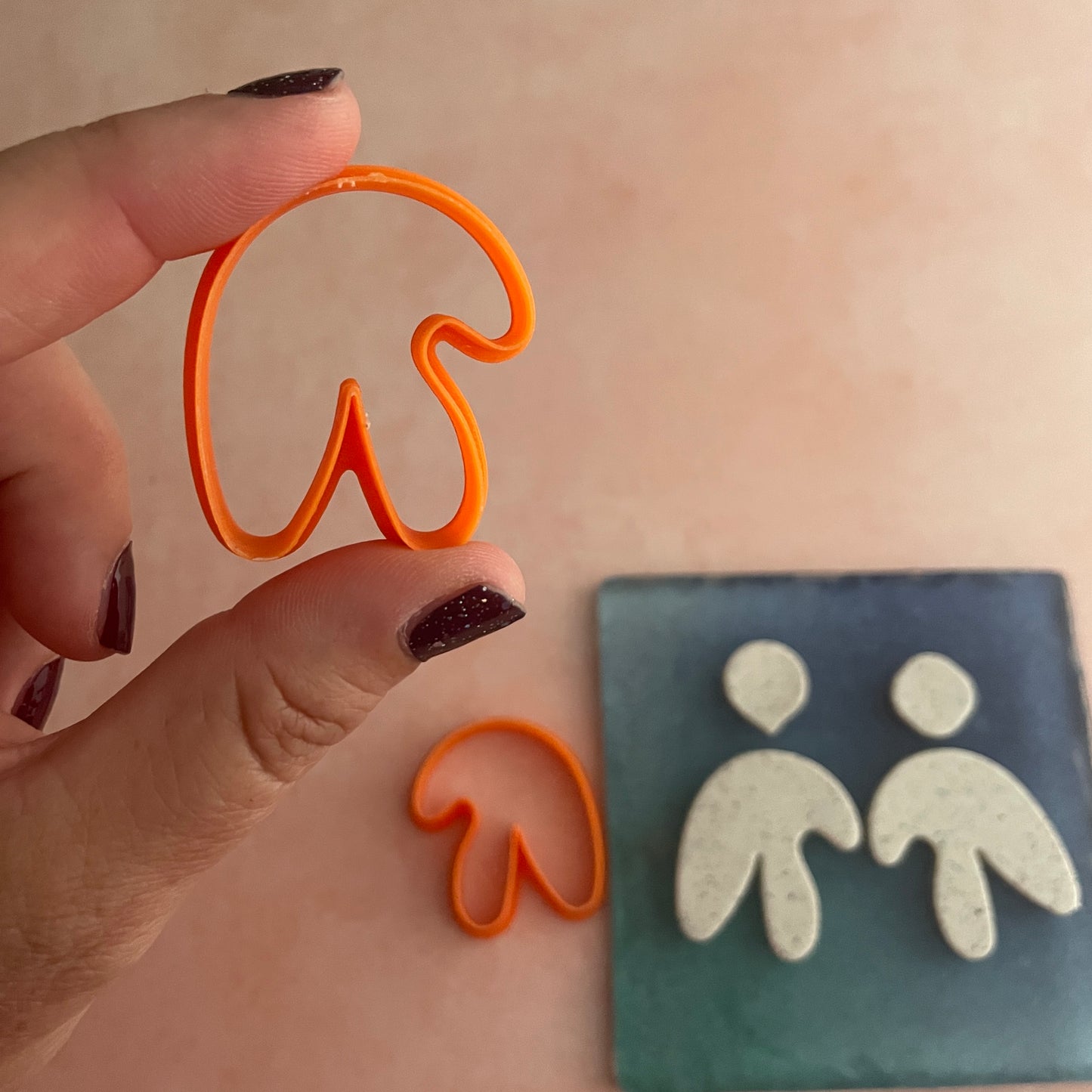 Matisse drunken 'Shroom mirrored polymer clay cutter set for earrings organic shape