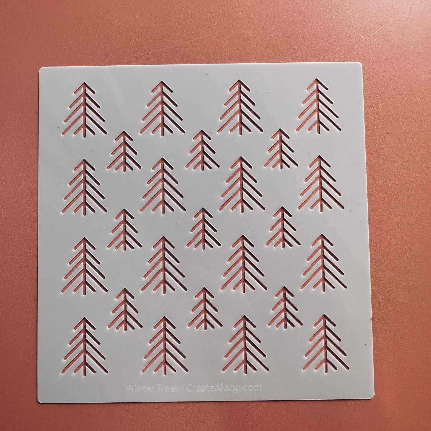 Winter Trees Minimalistic polymer clay crafting mylar stencil