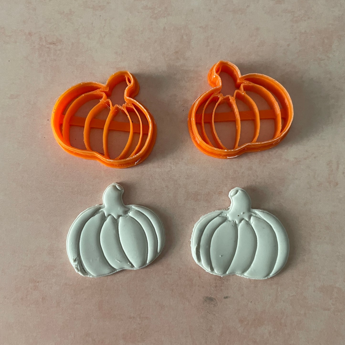 Short Pumpkin mirrored polymer clay cutter set for earrings and more