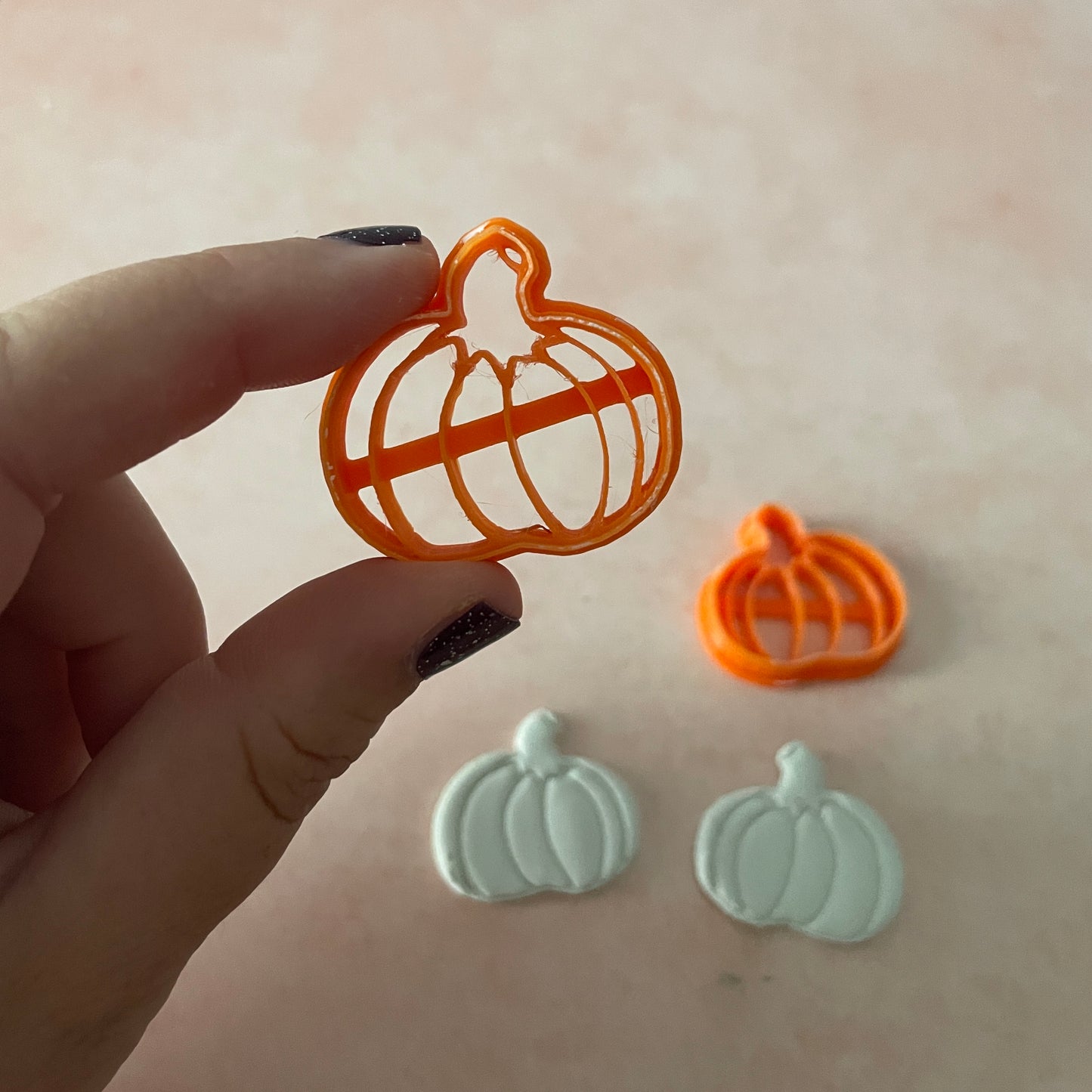 Short Pumpkin mirrored polymer clay cutter set for earrings and more